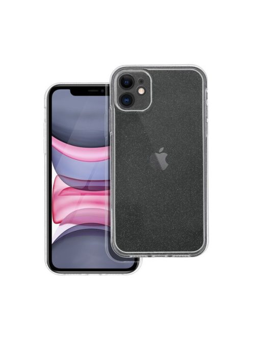 Clear 2mm Apple iPhone 11 csillámos tok, átlátszó