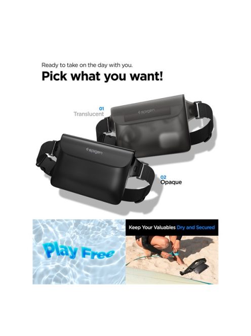 Spigen Aqua Shield vízálló táska, fekete A620 (2db)