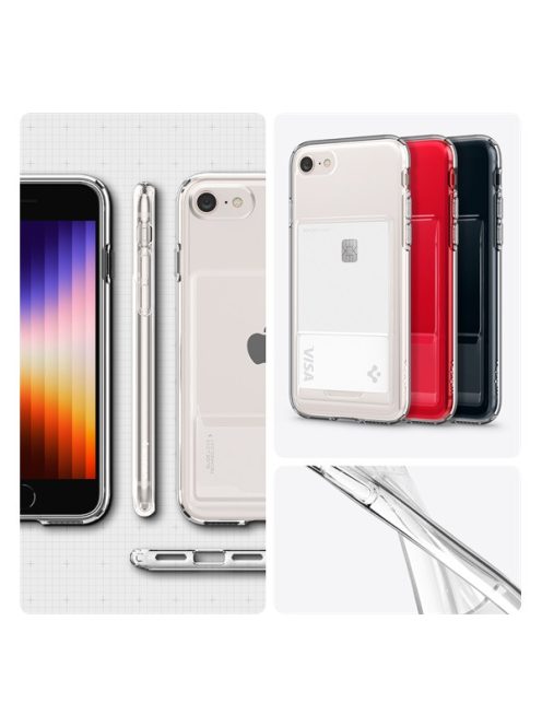 Spigen Crystal Slot Apple iPhone SE (2022/2020)/8/7 tok, Crystal Clear, átlátszó