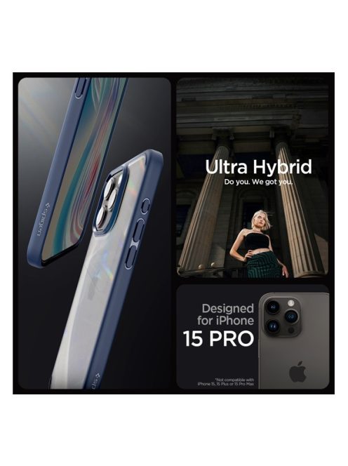 Spigen Ultra Hybrid Apple iPhone 15 Pro tok, Navy, sötétkék