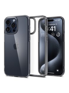   Spigen Ultra Hybrid Apple iPhone 15 Pro Max tok, Space Crystal, átlátszó-szürke, fekete-átlátszó