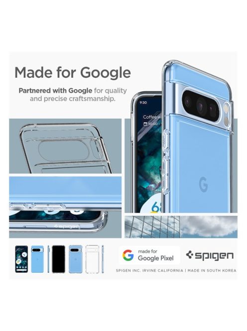 Spigen Ultra Hybrid Google Pixel 8 Pro tok, Crystal Clear, átlátszó