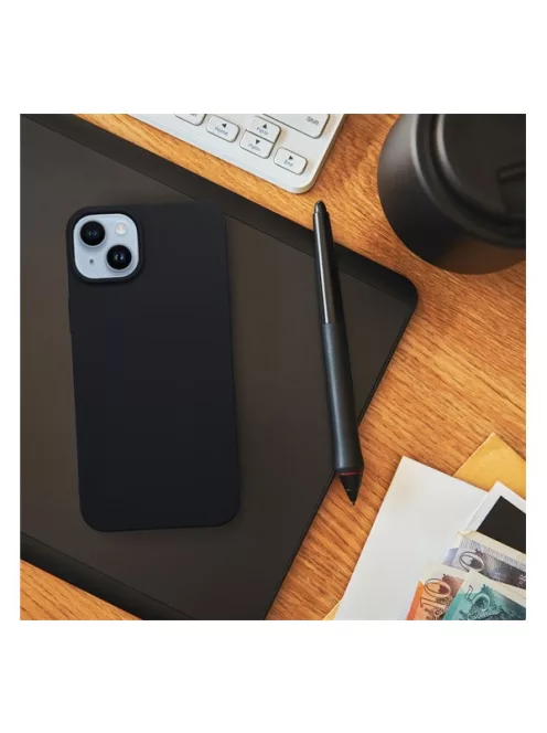 Matt szilikon Samsung Galaxy A35 5G tok, fekete