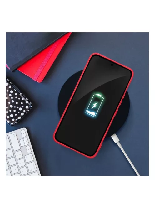 Forcell Silicone Samsung Galaxy A35 5G szilikon tok, barack