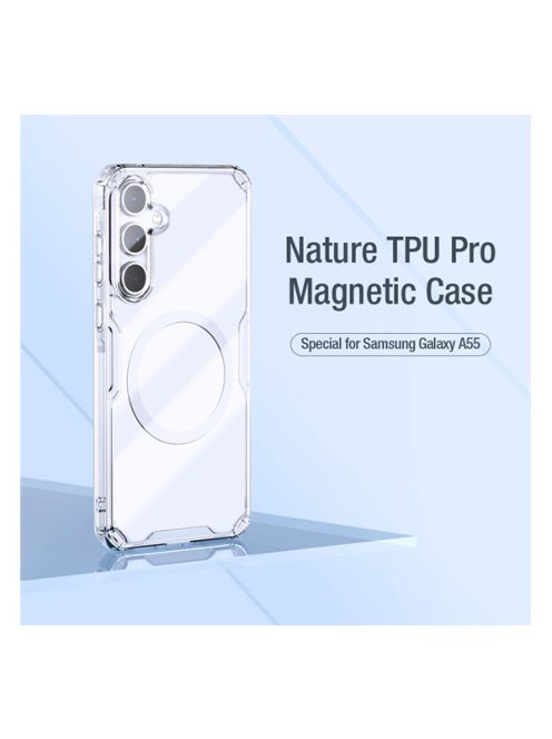 Nillkin Nature Pro Magnetic Samsung Galaxy A55 5G mágneses szilikon tok, átlátszó