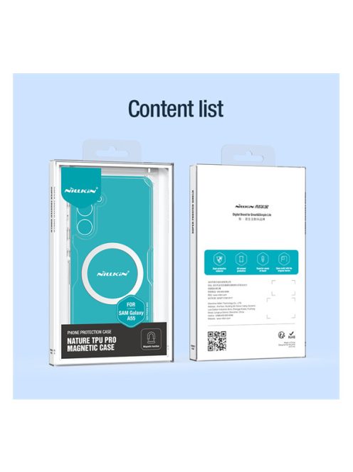 Nillkin Nature Pro Magnetic Samsung Galaxy A55 5G mágneses szilikon tok, átlátszó