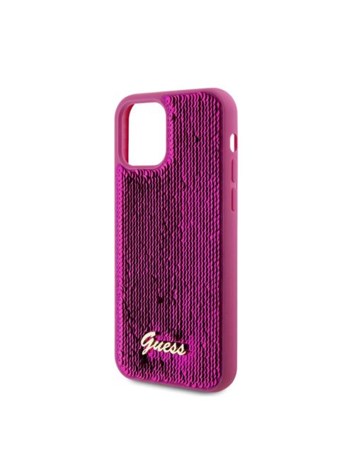 Guess Sequin Script Logo iPhone 12/12 Pro tok, magenta