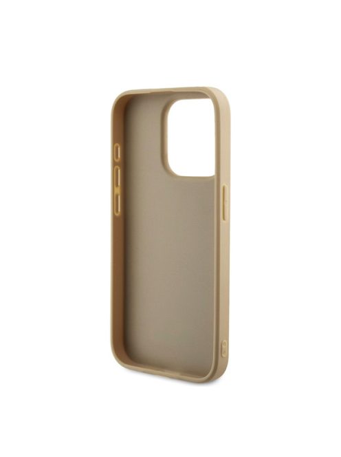 Guess PU Leather Iridescent Metal Script iPhone 15 Pro Max tok, arany