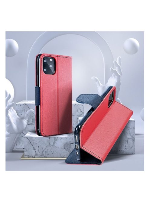 Fancy Xiaomi Redmi 13C / Poco C65 flip tok, piros / kék
