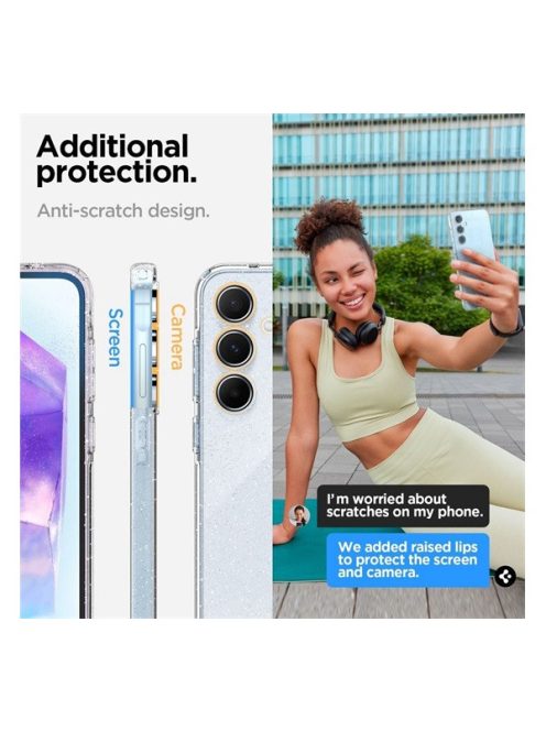 Spigen Liquid Crystal Glitter Samsung Galaxy A55 5G tok, átlátszó ACS07538