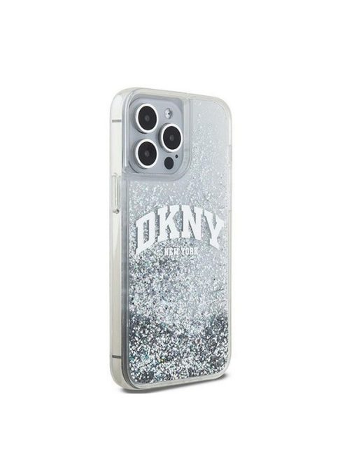 DKNY Liquid Glitter Arch Logo Apple iPhone 15 Pro tok, átlátszó