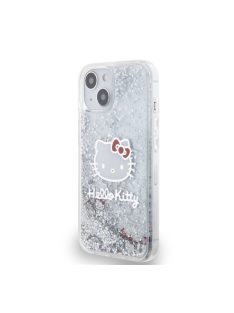   Hello Kitty Liquid Glitter Electroplating Head Logo Apple iPhone 13 hátlap tok, átlátszó