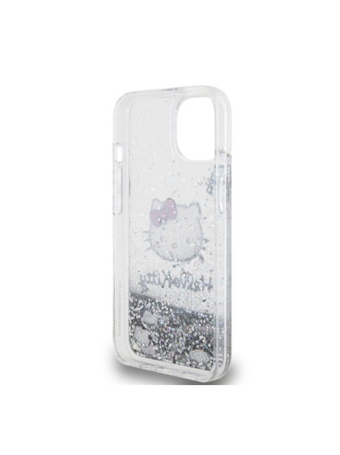 Hello Kitty Liquid Glitter Electroplating Head Logo Apple iPhone 13 hátlap tok, átlátszó