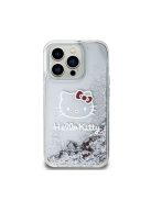 Hello Kitty Liquid Glitter Electroplating Head Logo Apple iPhone 15 Pro hátlap tok, átlátszó