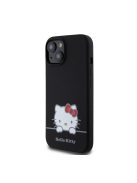 Hello Kitty Liquid Silicone Daydreaming Logo Apple iPhone 15 hátlap tok, fekete