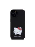 Hello Kitty Liquid Silicone Daydreaming Logo Apple iPhone 15 hátlap tok, fekete