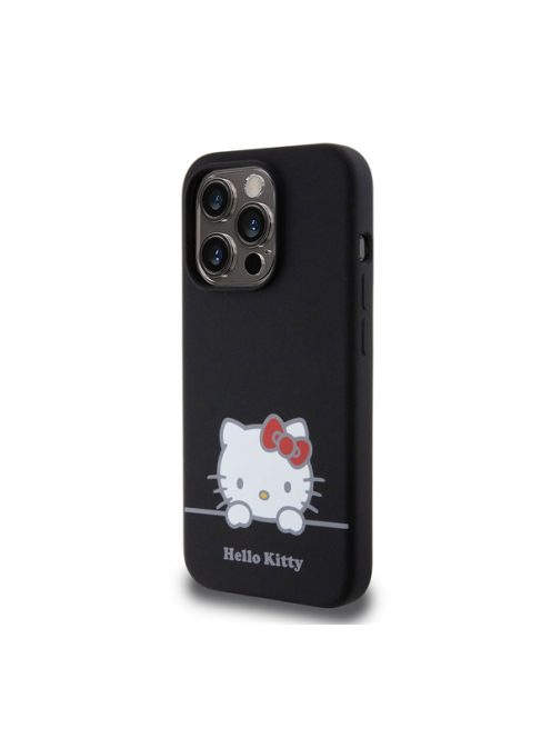 Hello Kitty Liquid Silicone Daydreaming Logo Apple iPhone 15 Pro hátlap tok, fekete