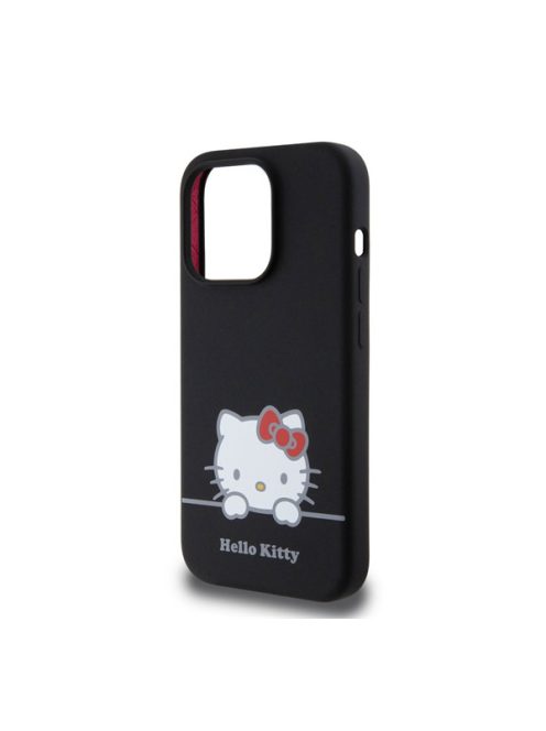 Hello Kitty Liquid Silicone Daydreaming Logo Apple iPhone 15 Pro hátlap tok, fekete