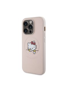   Hello Kitty PU Kitty Asleep Logo Apple iPhone 15 Pro MagSafe hátlap tok, rózsaszín