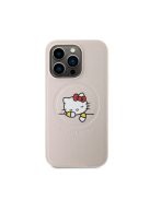 Hello Kitty PU Kitty Asleep Logo Apple iPhone 15 Pro MagSafe hátlap tok, rózsaszín