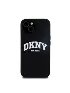 DKNY Liquid Silicone Arch Logo MagSafe iPhone 15 hátlap tok, fekete