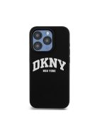 DKNY Liquid Silicone Arch Logo MagSafe iPhone 15 Plus hátlap tok, fekete