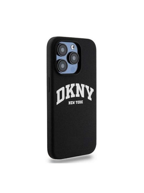 DKNY Liquid Silicone Arch Logo MagSafe iPhone 15 Plus hátlap tok, fekete