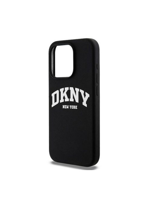 DKNY Liquid Silicone Arch Logo MagSafe iPhone 15 Plus hátlap tok, fekete