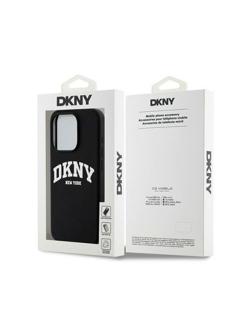 DKNY Liquid Silicone Arch Logo MagSafe iPhone 15 Plus hátlap tok, fekete