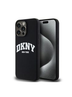   DKNY Liquid Silicone Arch Logo MagSafe iPhone 15 Pro Max hátlap tok, fekete