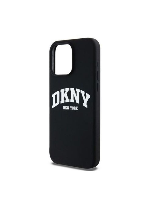 DKNY Liquid Silicone Arch Logo MagSafe iPhone 15 Pro Max hátlap tok, fekete