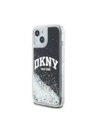 DKNY Liquid Glitter Arch Logo iPhone 15 hátlap tok, fekete