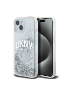 DKNY Liquid Glitter Arch Logo iPhone 15 hátlap tok, átlátszó