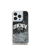 DKNY Liquid Glitter Arch Logo iPhone 13 Pro hátlap tok, fekete