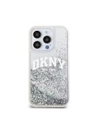 DKNY Liquid Glitter Arch Logo iPhone 14 Pro Max hátlap tok, átlátszó