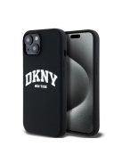 DKNY Liquid Silicone Arch Logo iPhone 14 Magsafe hátlap tok, fekete