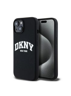   DKNY Liquid Silicone Arch Logo iPhone 14 Magsafe hátlap tok, fekete