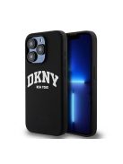 DKNY Liquid Silicone Arch Logo iPhone 14 Pro Magsafe hátlap tok, fekete