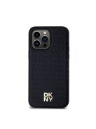 DKNY PU Leather Repeat Pattern Stack Logo iPhone 13 Pro Max Magsafe hátlap tok, fekete