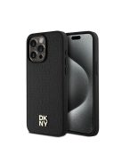 DKNY PU Leather Repeat Pattern Stack Logo iPhone 15 Pro Max Magsafe hátlap tok, fekete