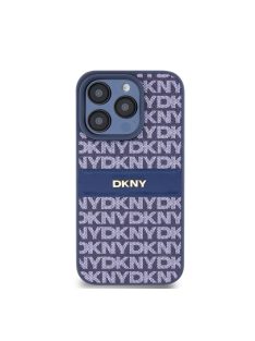   DKNY PU Leather Repeat Pattern Tonal Stripe iPhone 14 Pro Max hátlap tok, kék