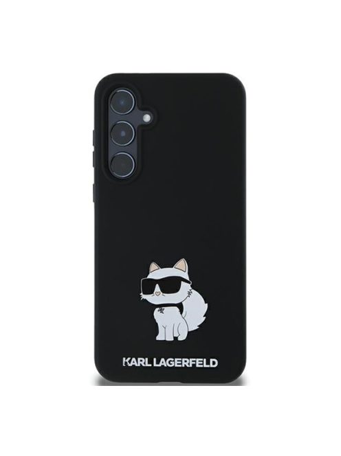 Karl Lagerfeld Choupette Metal Pin Samsung Galaxy A55 hátlap tok, fekete, KLHCSA55SMHCNPK