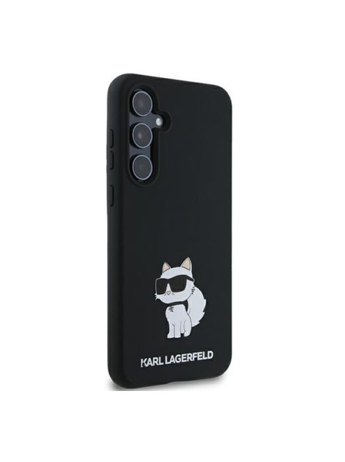 Karl Lagerfeld Choupette Metal Pin Samsung Galaxy A55 hátlap tok, fekete, KLHCSA55SMHCNPK