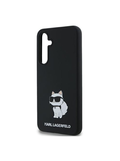 Karl Lagerfeld Choupette Metal Pin Samsung Galaxy A55 hátlap tok, fekete, KLHCSA55SMHCNPK