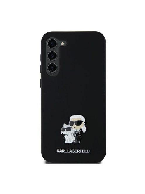 Karl Lagerfeld Karl&Choupette Metal Pin Samsung Galaxy A35 hátlap tok, fekete, KLHCSA35SMHKCNPK