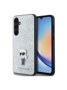 Karl Lagerfeld Fixed Glitter Choupette Logo Metal Pin Samsung Galaxy A35 hátlap tok, ezüst, KLHCSA35GCNPSG 