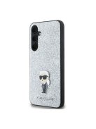 Karl Lagerfeld Fixed Glitter Choupette Logo Metal Pin Samsung Galaxy A35 hátlap tok, ezüst, KLHCSA35GCNPSG 