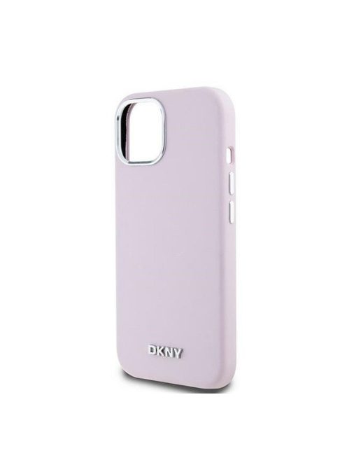 DKNY Liquid Silicone Small Metal Logo Apple iPhone 15 Plus / 14 Plus Magsafe hátlap tok, rózsaszín, DKHMP15MSMCHLP