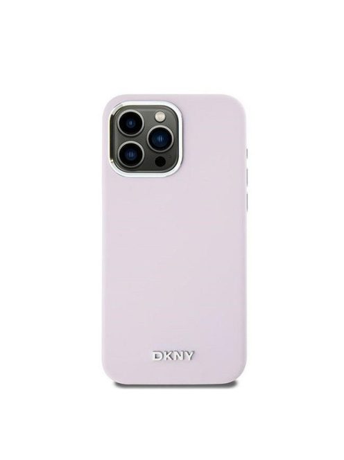 DKNY Liquid Silicone Small Metal Logo iPhone 14 Pro Max Magsafe hátlap tok, rózsaszín, DKHMP14XSMCHLP