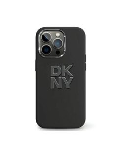   DKNY Liquid Silicone Metal Logo Apple iPhone 15 Pro Max hátlap tok, fekete, DKHCP15XSMCBSK